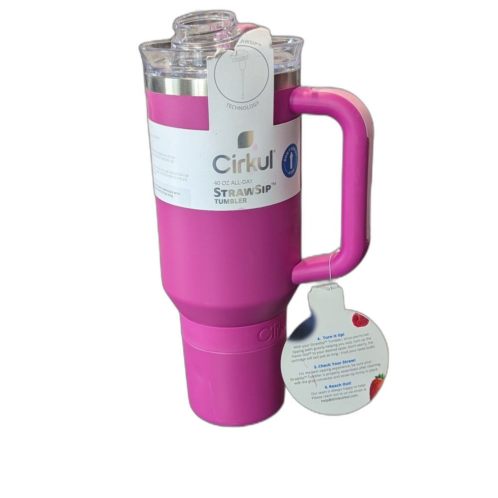 Cirkul 40oz All-Day StrawSip Tumbler in "Brink" Bright Pink